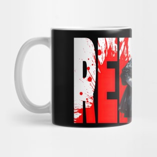 Repent, cool anime nun with rifle logo Mug